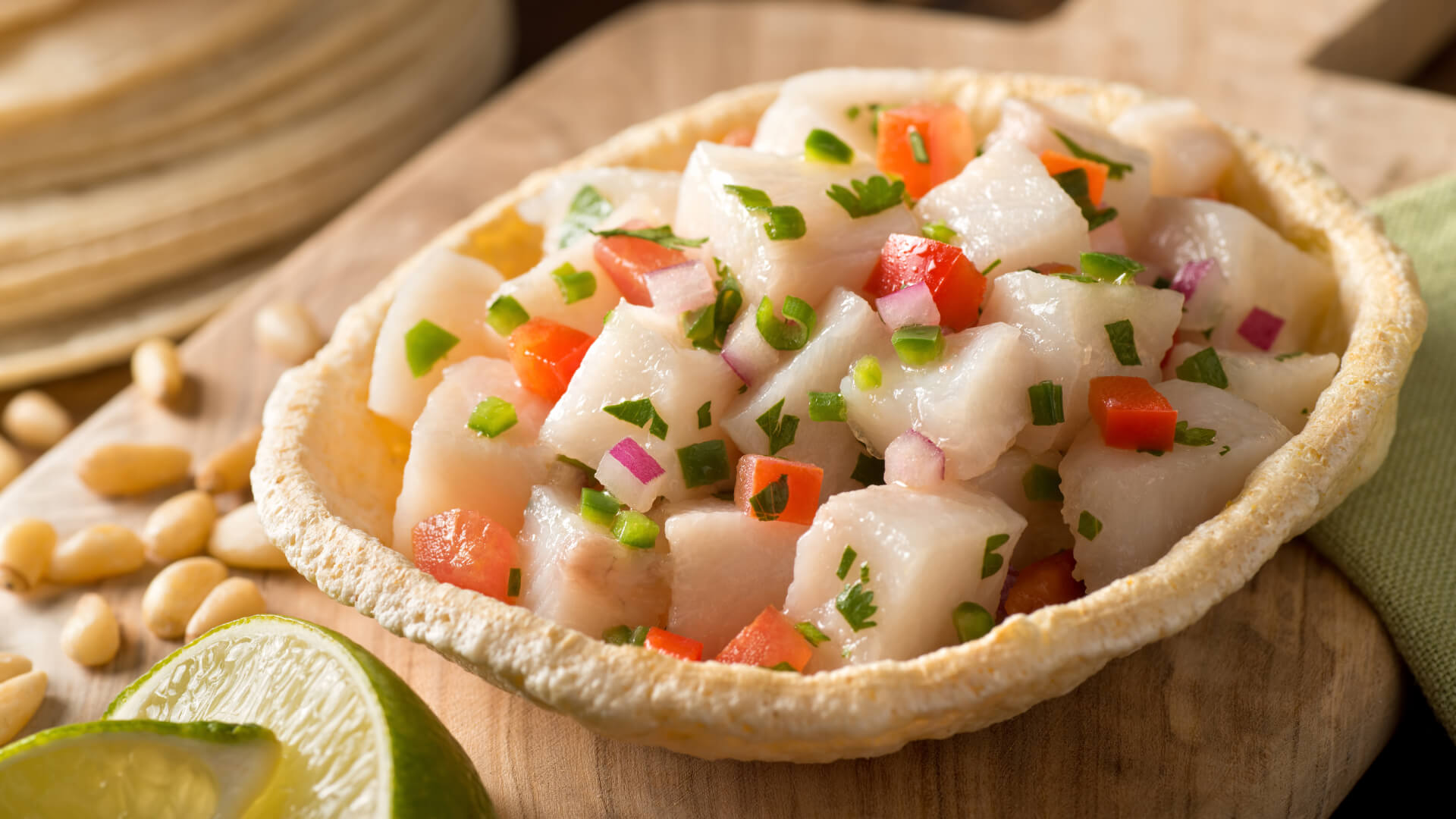 Ceviche with Santa Helena Sauvignon blanc